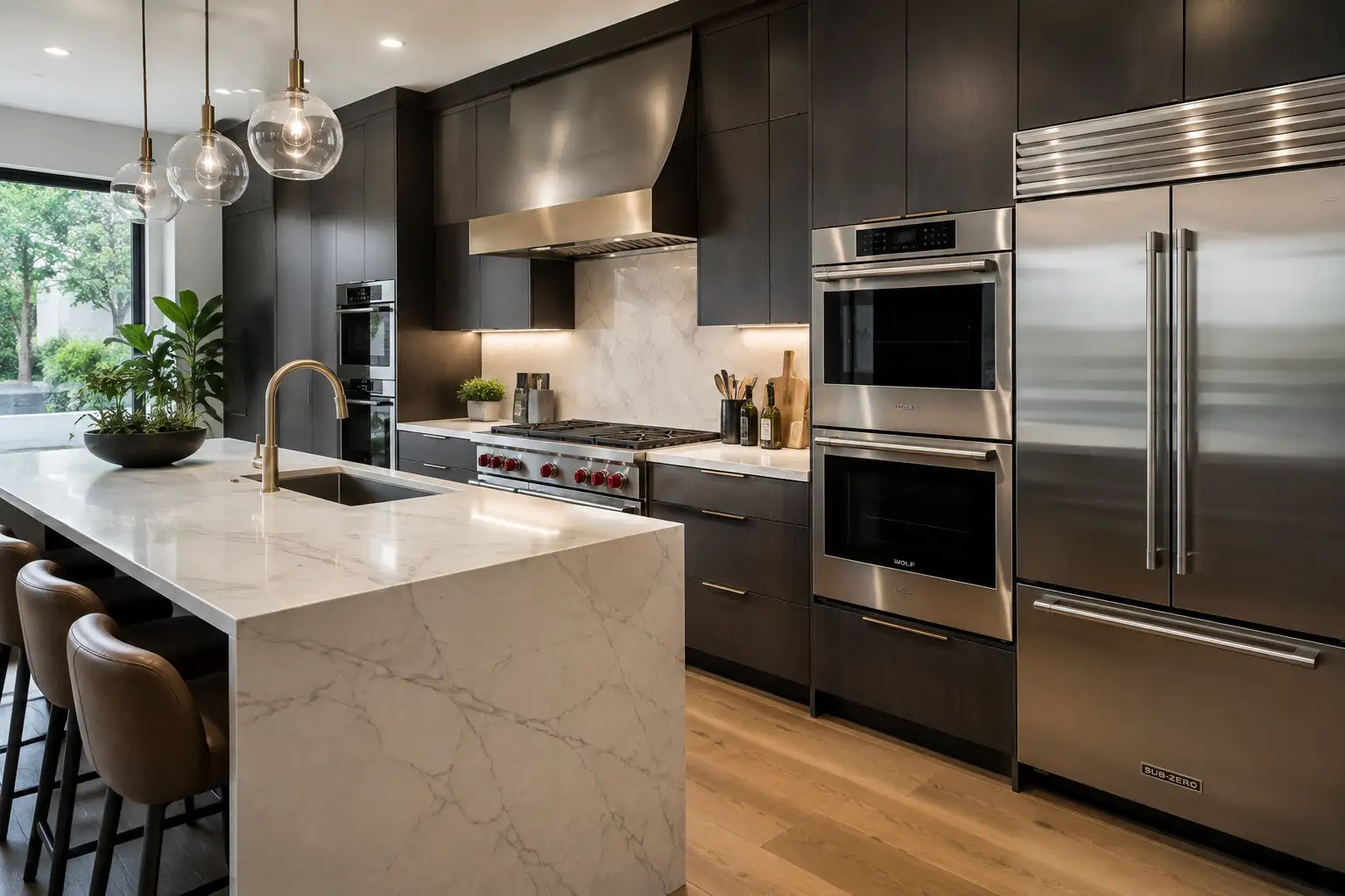Modern luxury kitchen with premium appliances