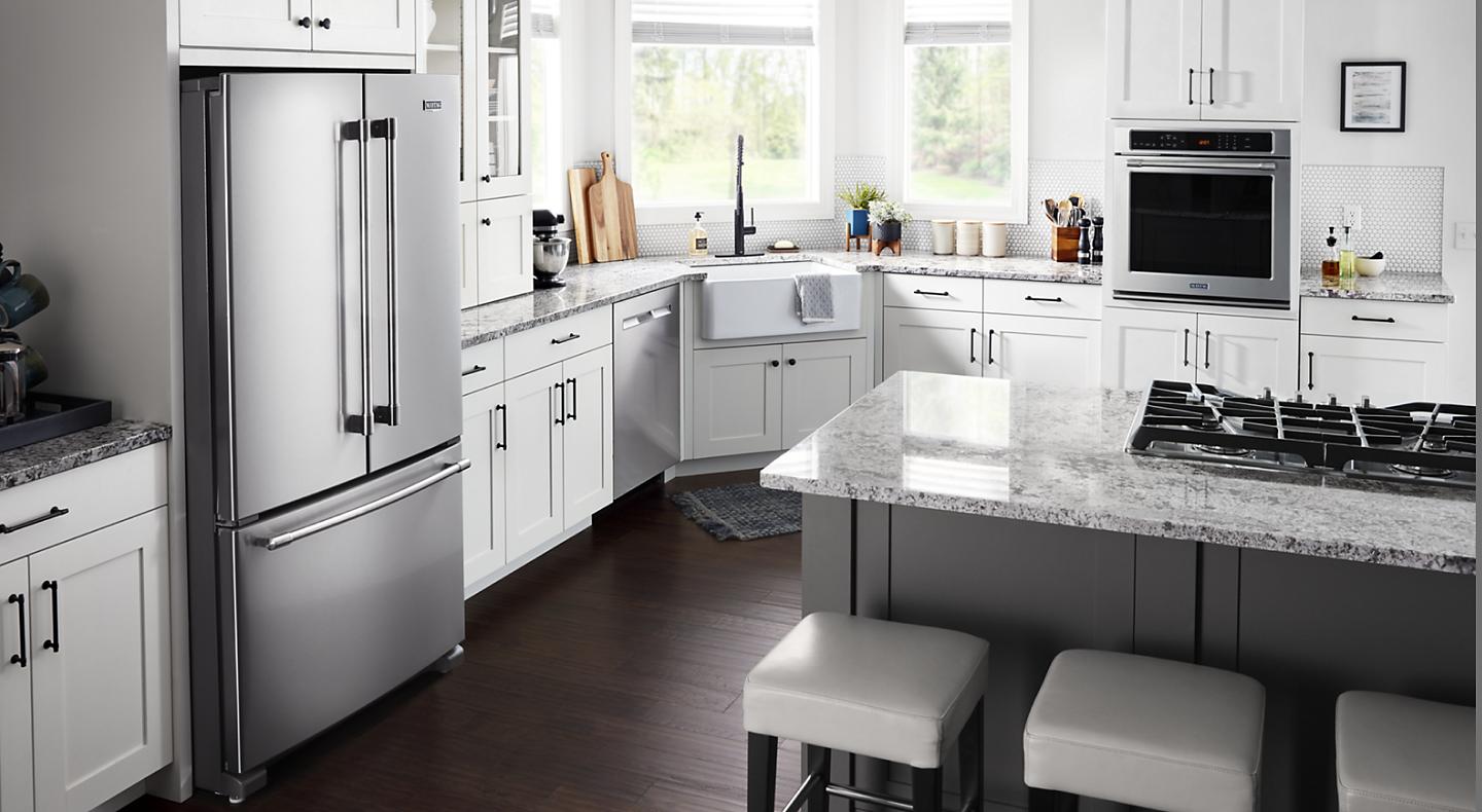 Whirlpool kitchen and laundry appliances in a Houston home