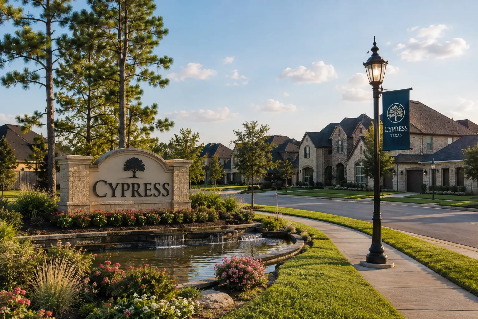 Cypress Texas suburban residential community