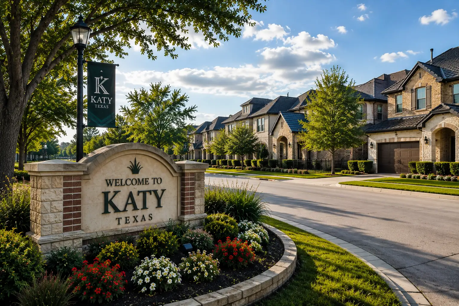 Katy Texas modern suburban residential neighborhood