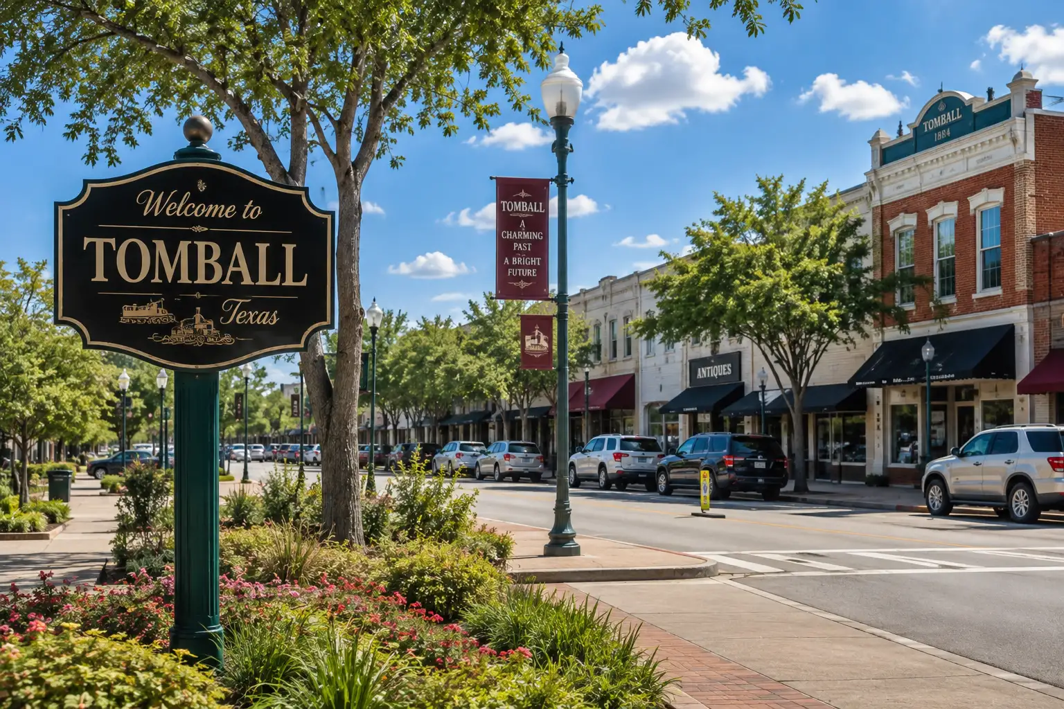 Tomball Texas neighborhood and residential street