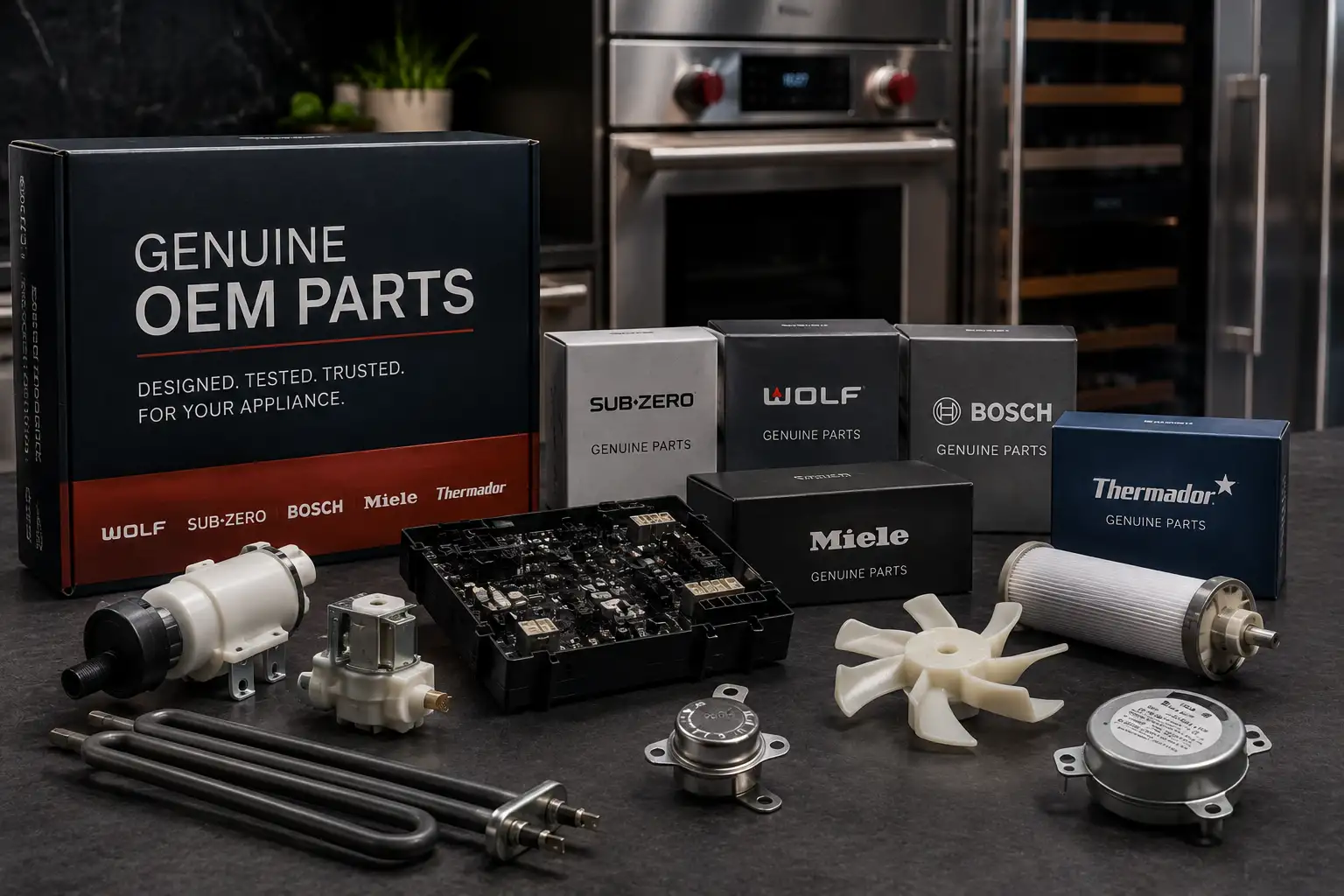 Premium appliance replacement components and parts