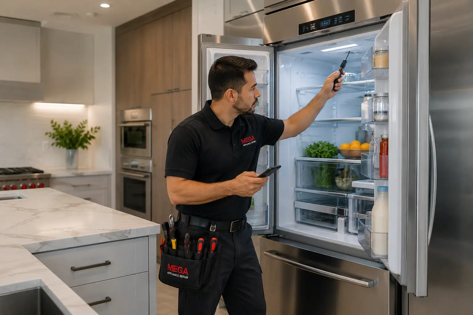 Modern refrigerator types serviced in Houston Texas